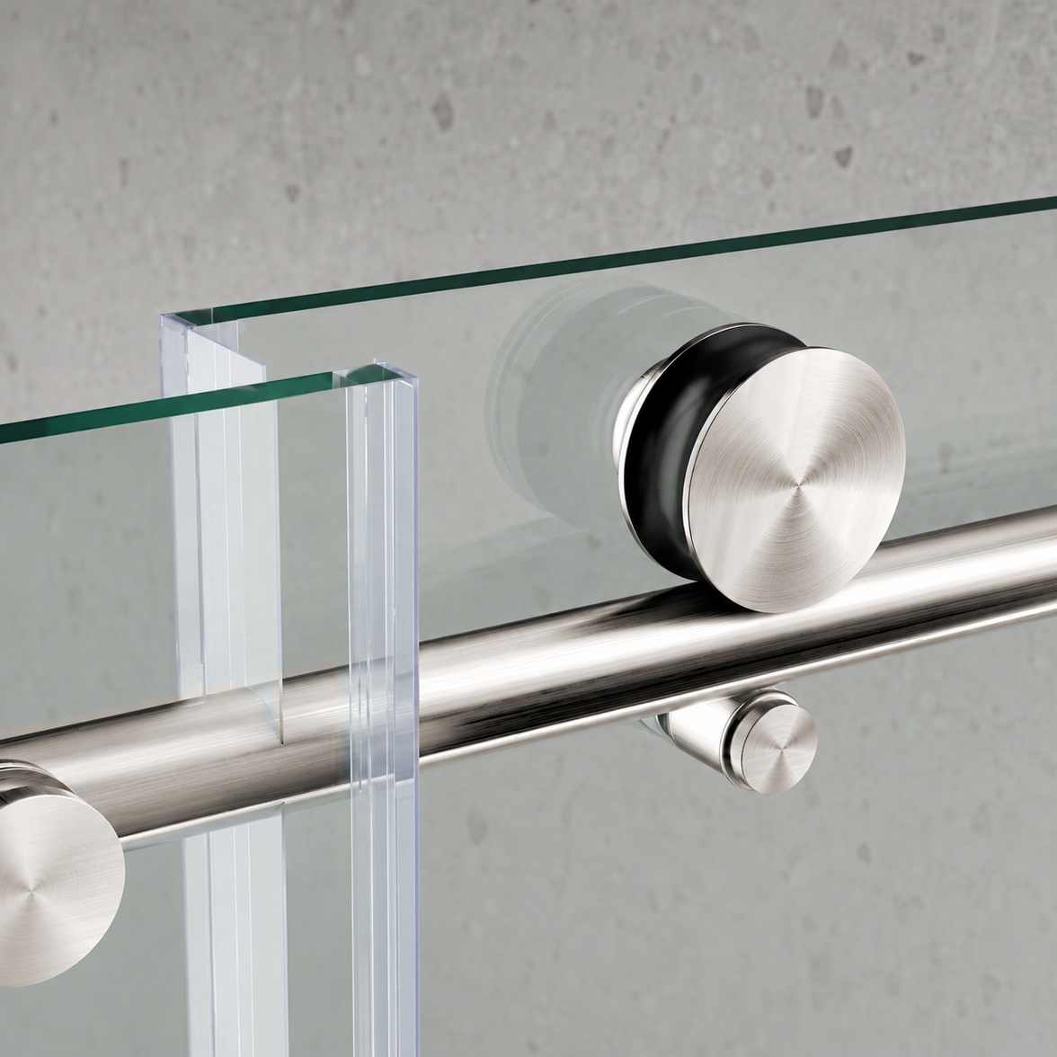 Jade 56"-60" W x 76" H Frameless Single Sliding Shower Door with 5/16"(8mm) Tempered Clear Glass and Buffer Design