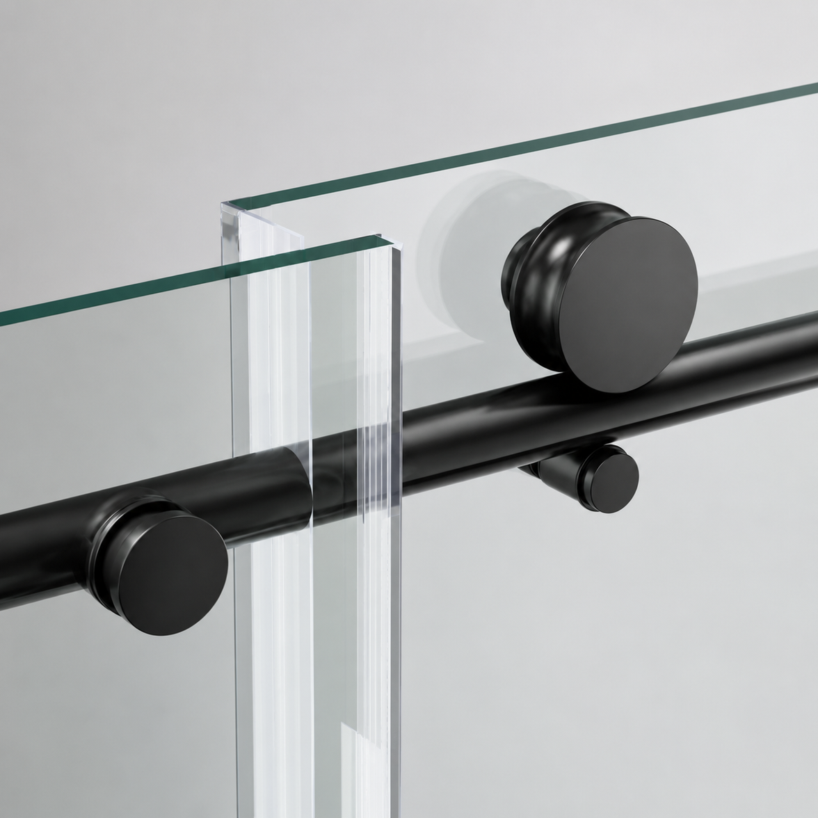 Jade 56"-60" W x 76" H Frameless Single Sliding Shower Door with 5/16"(8mm) Tempered Clear Glass and Buffer Design