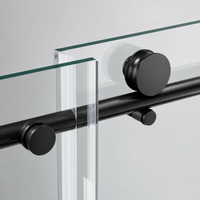 Jade 56"-60" W x 76" H Frameless Single Sliding Shower Door with 5/16"(8mm) Tempered Clear Glass and Buffer Design