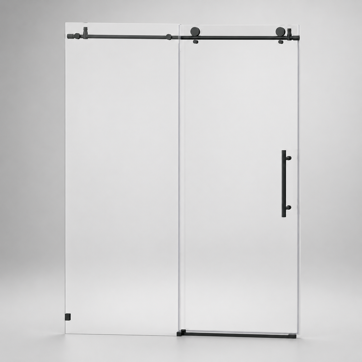 Jade 56"-60" W x 76" H Frameless Single Sliding Shower Door with 5/16"(8mm) Tempered Clear Glass and Buffer Design