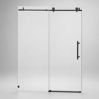 Jade 56"-60" W x 76" H Frameless Single Sliding Shower Door with 5/16"(8mm) Tempered Clear Glass and Buffer Design