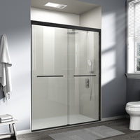 Core 44"-48" or 56"-60" W x 72" H Framed Double Sliding Shower Door with 1/4"(6mm) Tempered Clear Glass