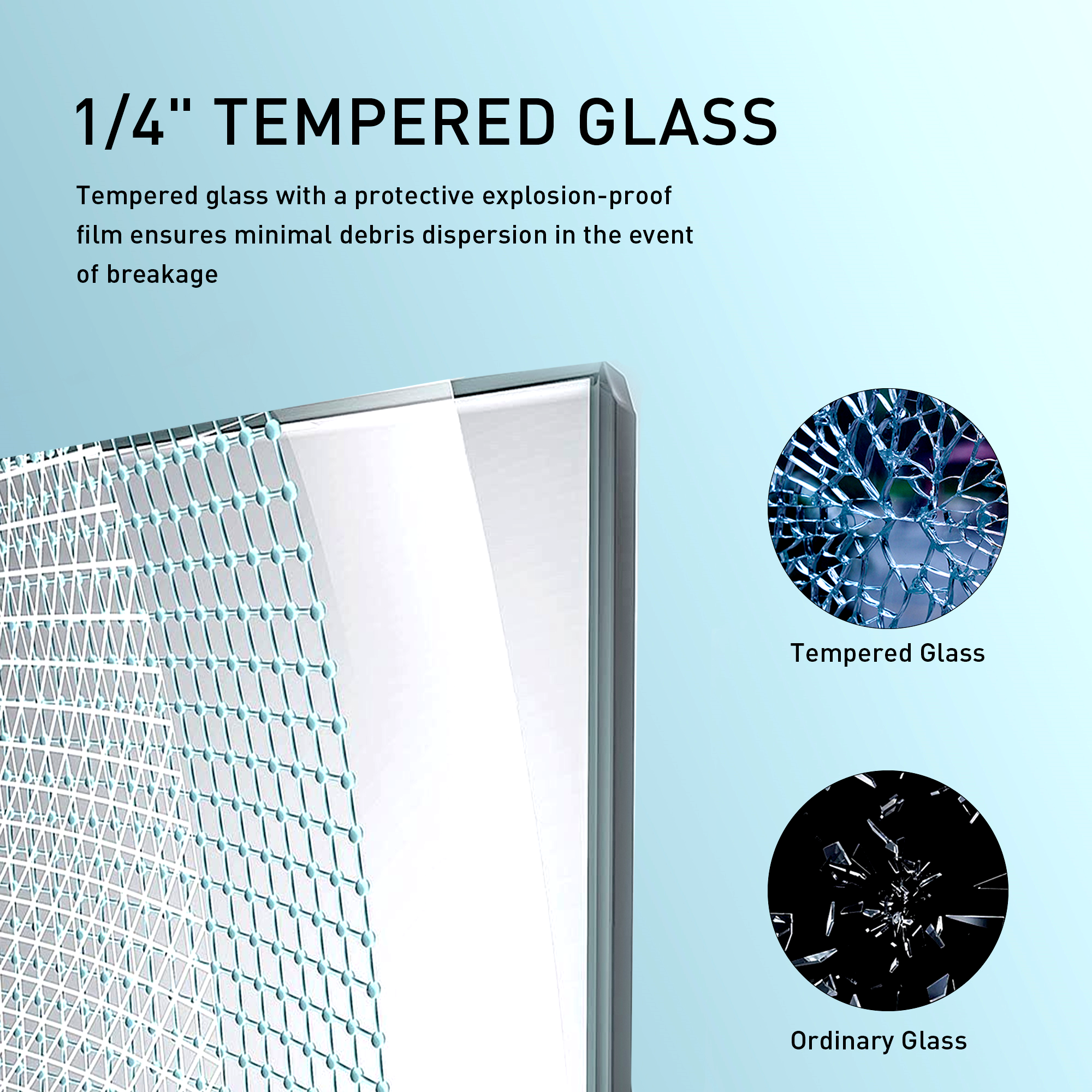 Astra 56"-60" W x 76" H Frameless Single Sliding Shower Door with 1/4"(6mm) Tempered Clear Glass and Soft-Close