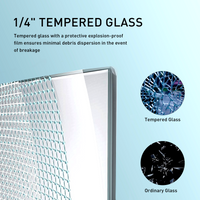 Astra 56"-60" W x 76" H Frameless Single Sliding Shower Door with 1/4"(6mm) Tempered Clear Glass and Soft-Close