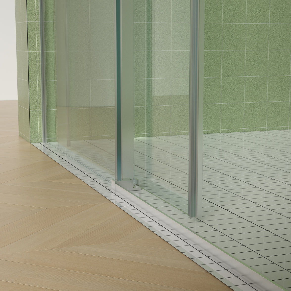 Jade 56"-60" W x 70" H Frameless Single Sliding Shower Door with 5/16"(8mm) Tempered Clear Glass with Towel Bar