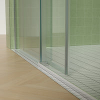 Jade 56"-60" W x 70" H Frameless Single Sliding Shower Door with 5/16"(8mm) Tempered Clear Glass with Towel Bar