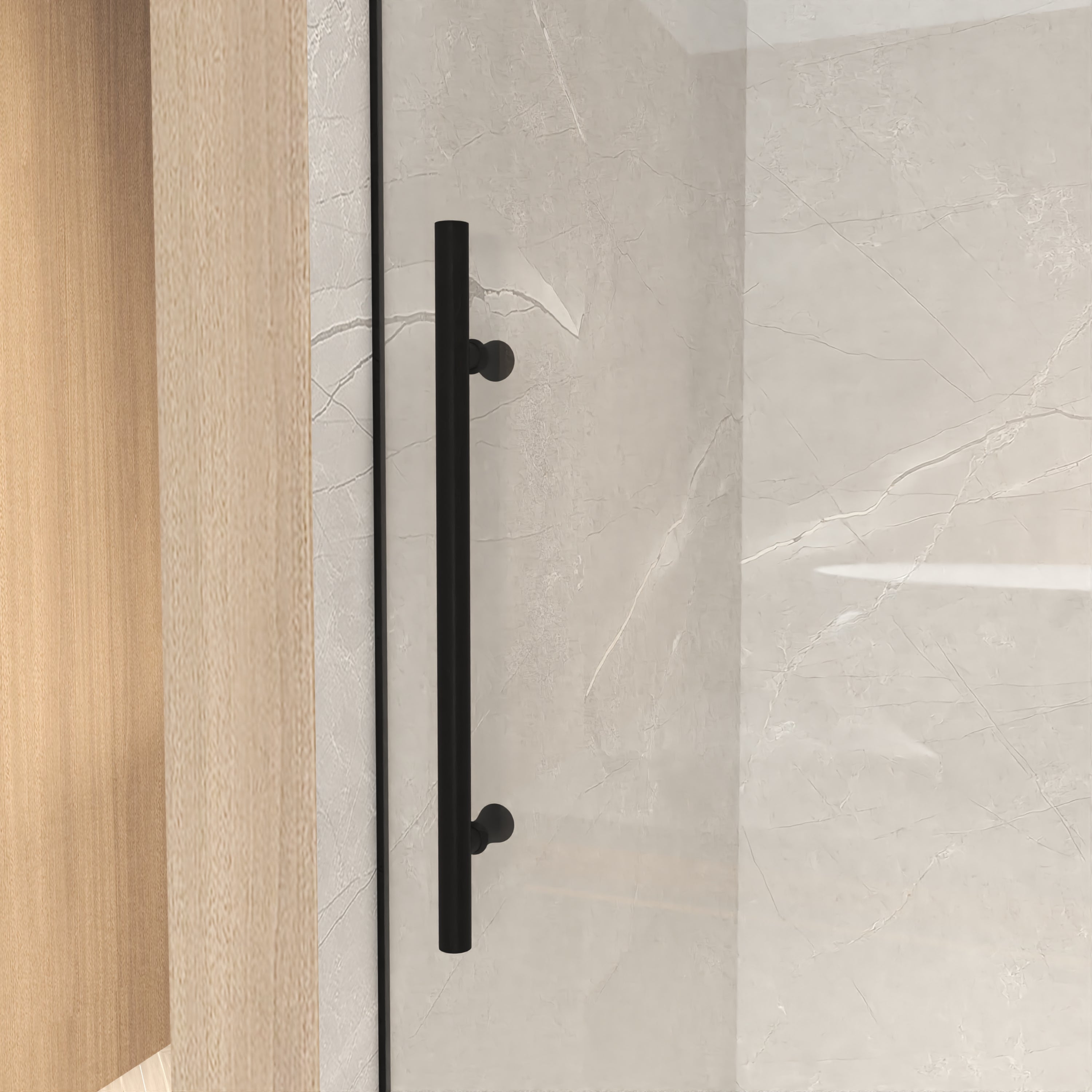 Jade 56"-60" W x 76" H Frameless Single Sliding Shower Door with 1/4"(6mm) Tempered Glass and Stainless Steel Hardware