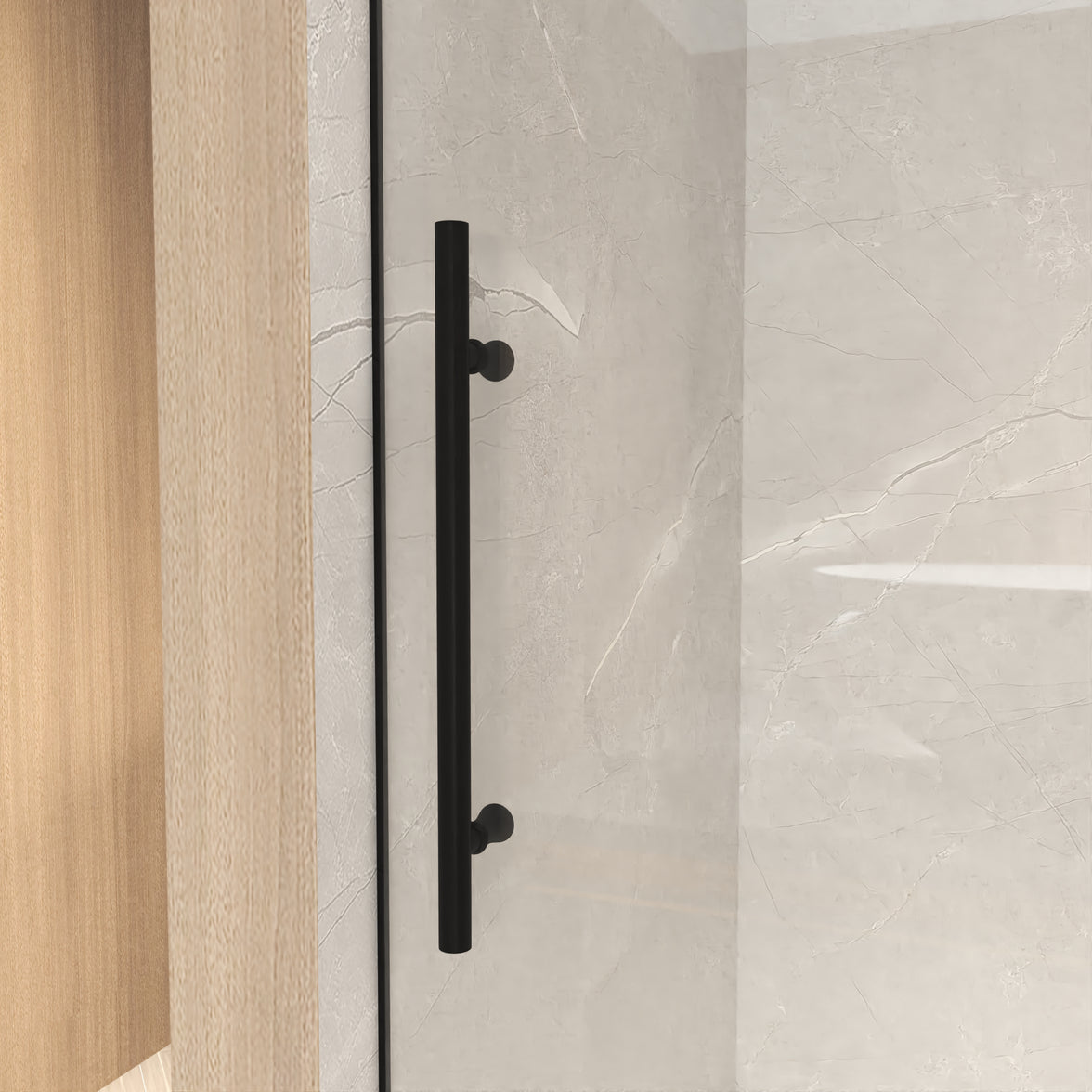Jade 56"-60" W x 76" H Frameless Single Sliding Shower Door with 1/4"(6mm) Tempered Glass and Stainless Steel Hardware