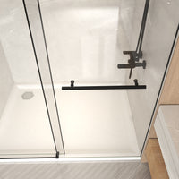 Jade 56"-60" W x 76" H Frameless Single Sliding Shower Door with 1/4"(6mm) Tempered Glass and Stainless Steel Hardware