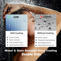 Jade 56"-60" W x 70" H Frameless Single Sliding Shower Door with 5/16"(8mm) Tempered Clear Glass with Towel Bar