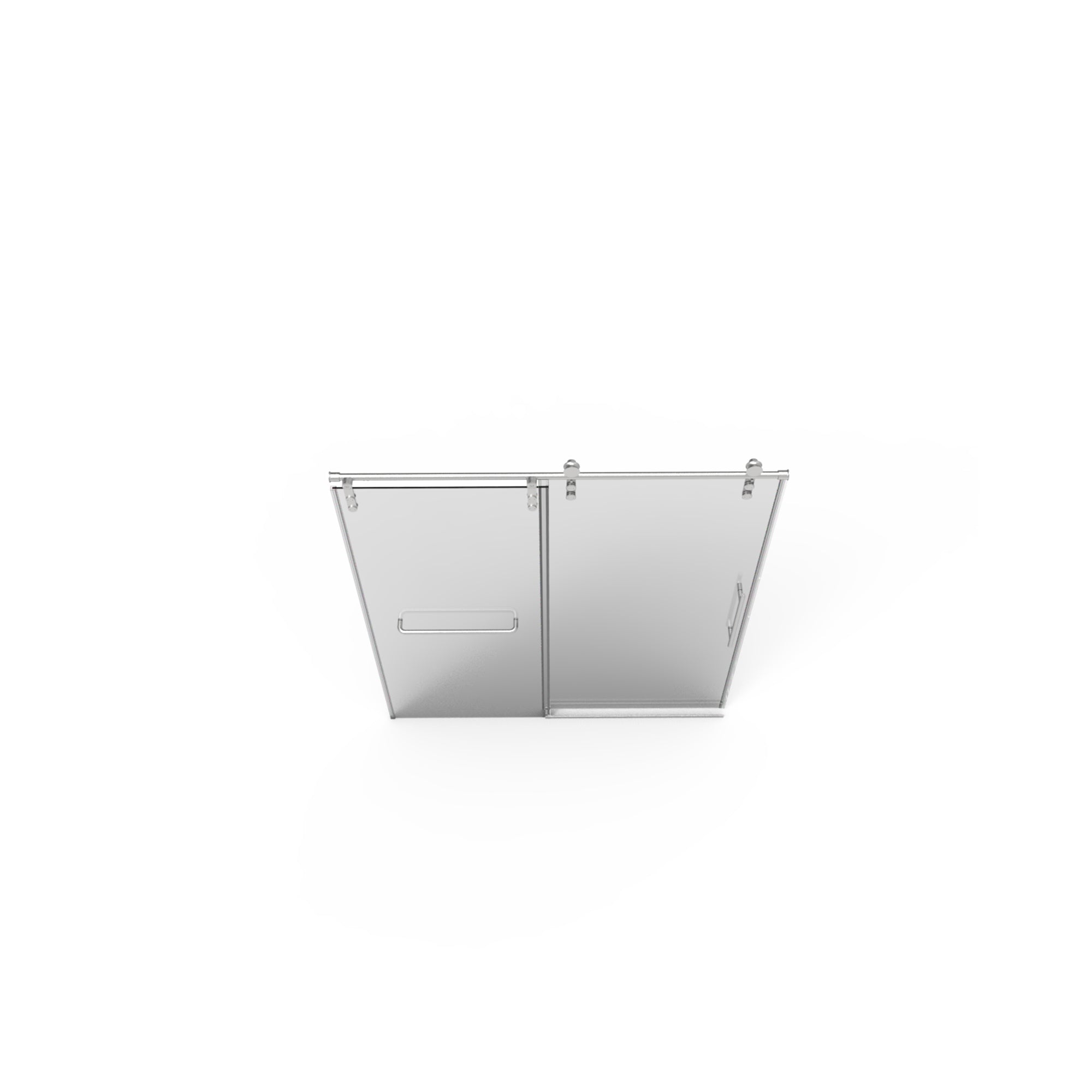 Jade 56"-60" W x 70" H Frameless Single Sliding Shower Door with 5/16"(8mm) Tempered Clear Glass with Towel Bar