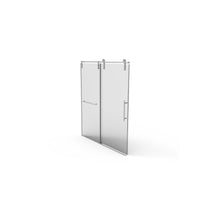 Jade 56"-60" W x 70" H Frameless Single Sliding Shower Door with 5/16"(8mm) Tempered Clear Glass with Towel Bar