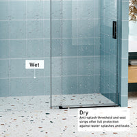 Astra 56"-60" W x 76" H Frameless Single Sliding Shower Door with 1/4"(6mm) Tempered Clear Glass and Soft-Close