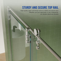 Jade 56"-60" W x 70" H Frameless Single Sliding Shower Door with 5/16"(8mm) Tempered Clear Glass with Towel Bar