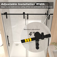 Jade 56"-60" W x 76" H Frameless Single Sliding Shower Door with 1/4"(6mm) Tempered Glass and Stainless Steel Hardware