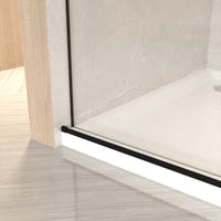 Jade 56"-60" W x 76" H Frameless Single Sliding Shower Door with 1/4"(6mm) Tempered Glass and Stainless Steel Hardware