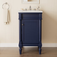 Somerset 19" Freestanding Bathroom Vanity with Engineered Marble Top, Ceramic Sink and Soft-Close Door