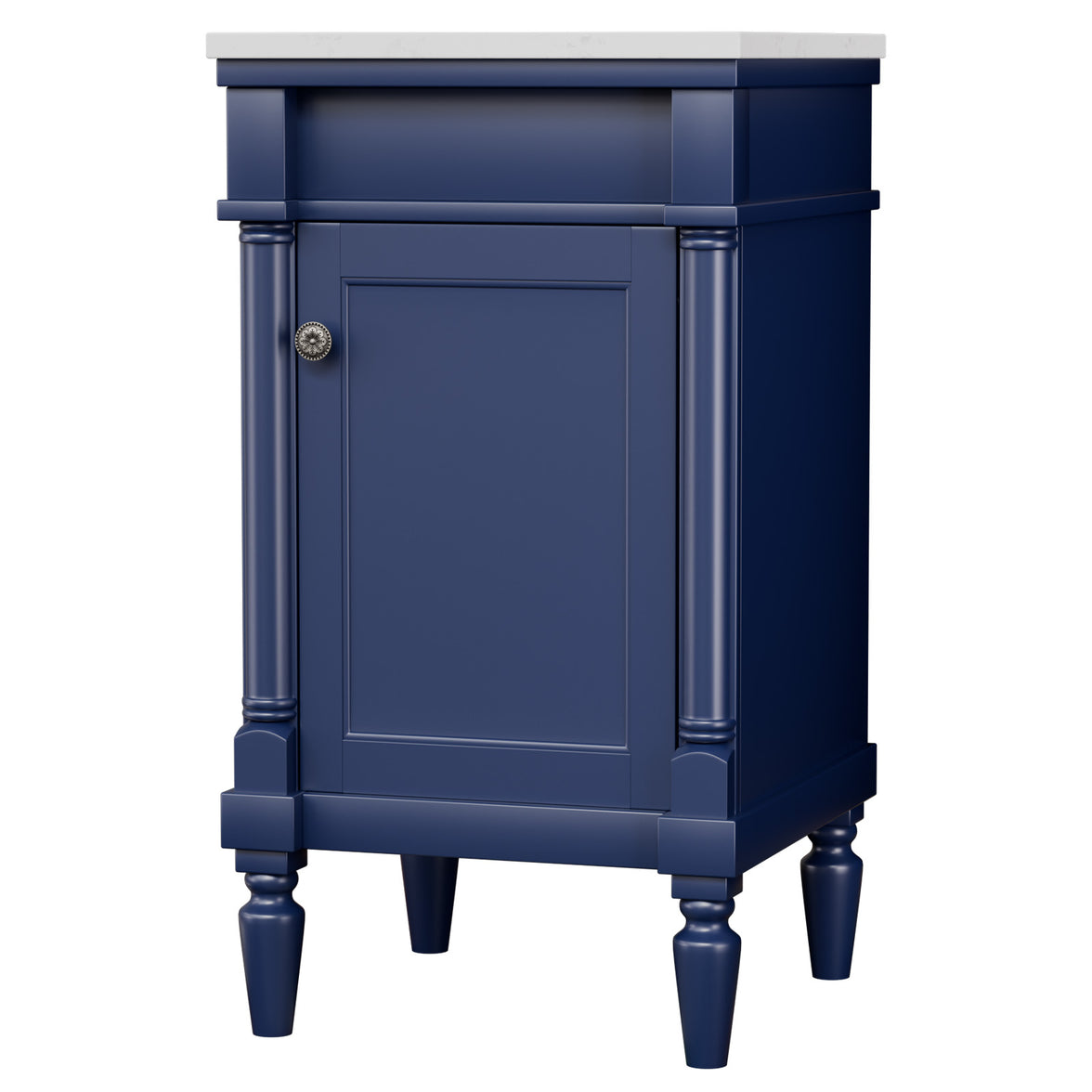 Somerset 19" Freestanding Bathroom Vanity with Engineered Marble Top, Ceramic Sink and Soft-Close Door