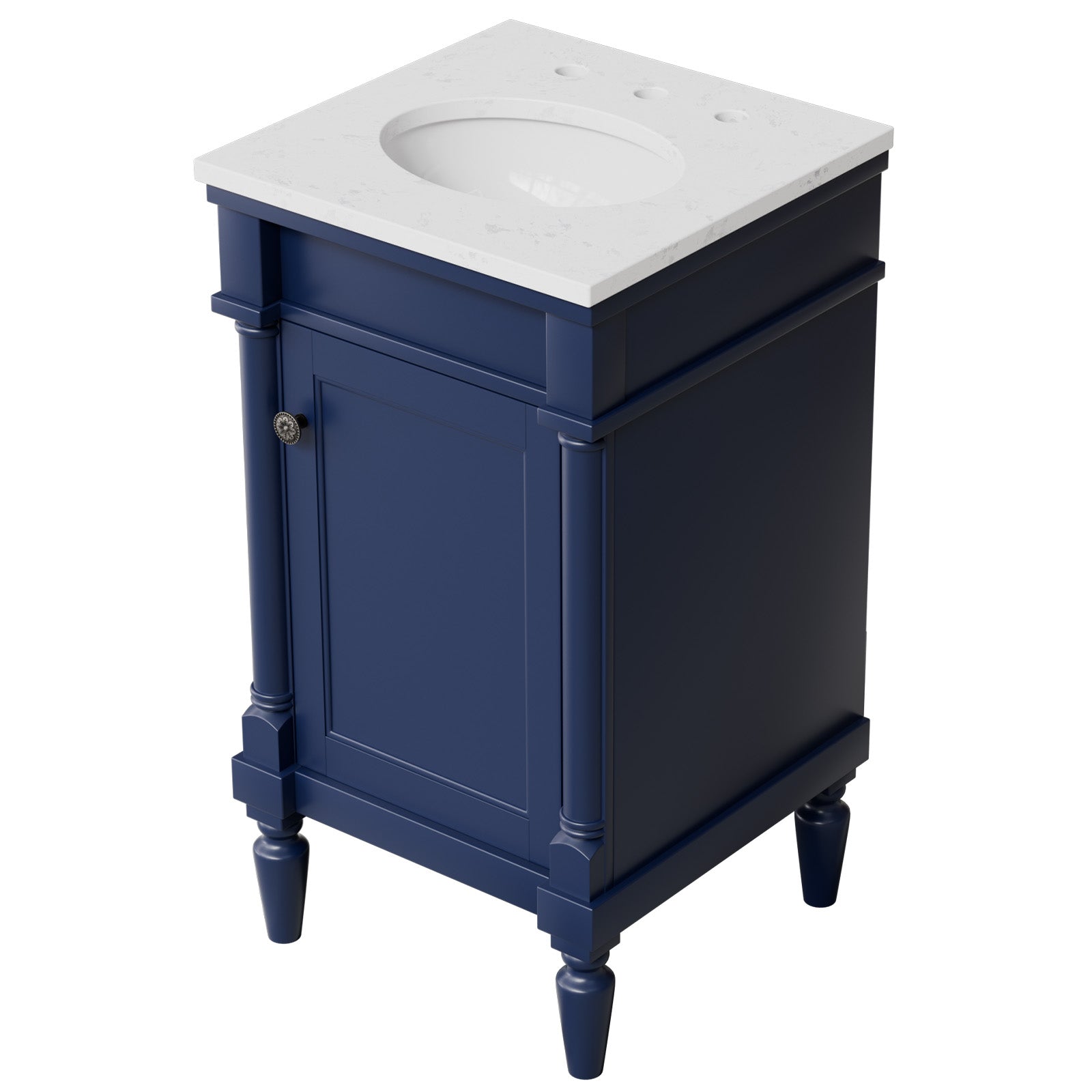 Somerset 19" Freestanding Bathroom Vanity with Engineered Marble Top, Ceramic Sink and Soft-Close Door