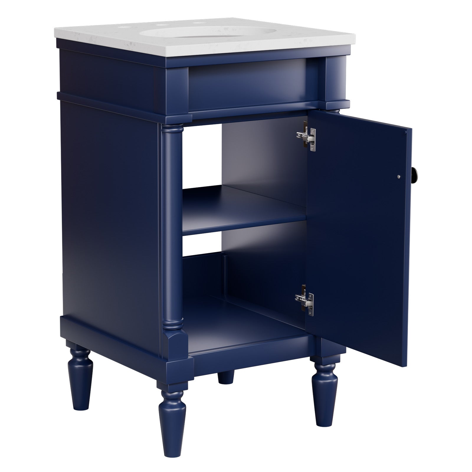 Somerset 19" Freestanding Bathroom Vanity with Engineered Marble Top, Ceramic Sink and Soft-Close Door