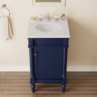 Somerset 19" Freestanding Bathroom Vanity with Engineered Marble Top, Ceramic Sink and Soft-Close Door