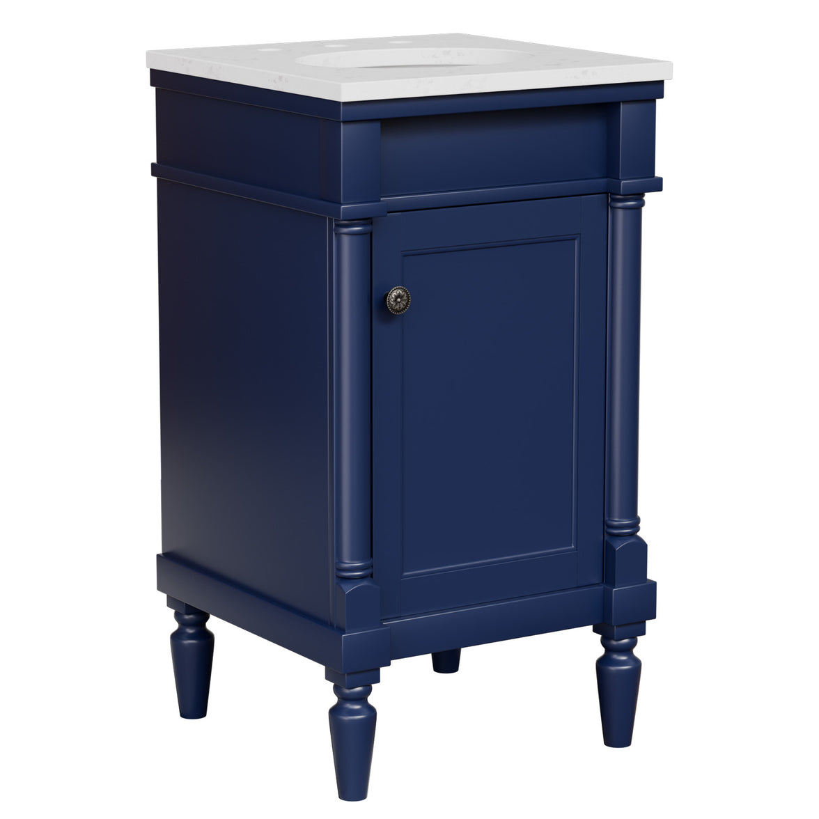 Somerset 19" Freestanding Bathroom Vanity with Engineered Marble Top, Ceramic Sink and Soft-Close Door