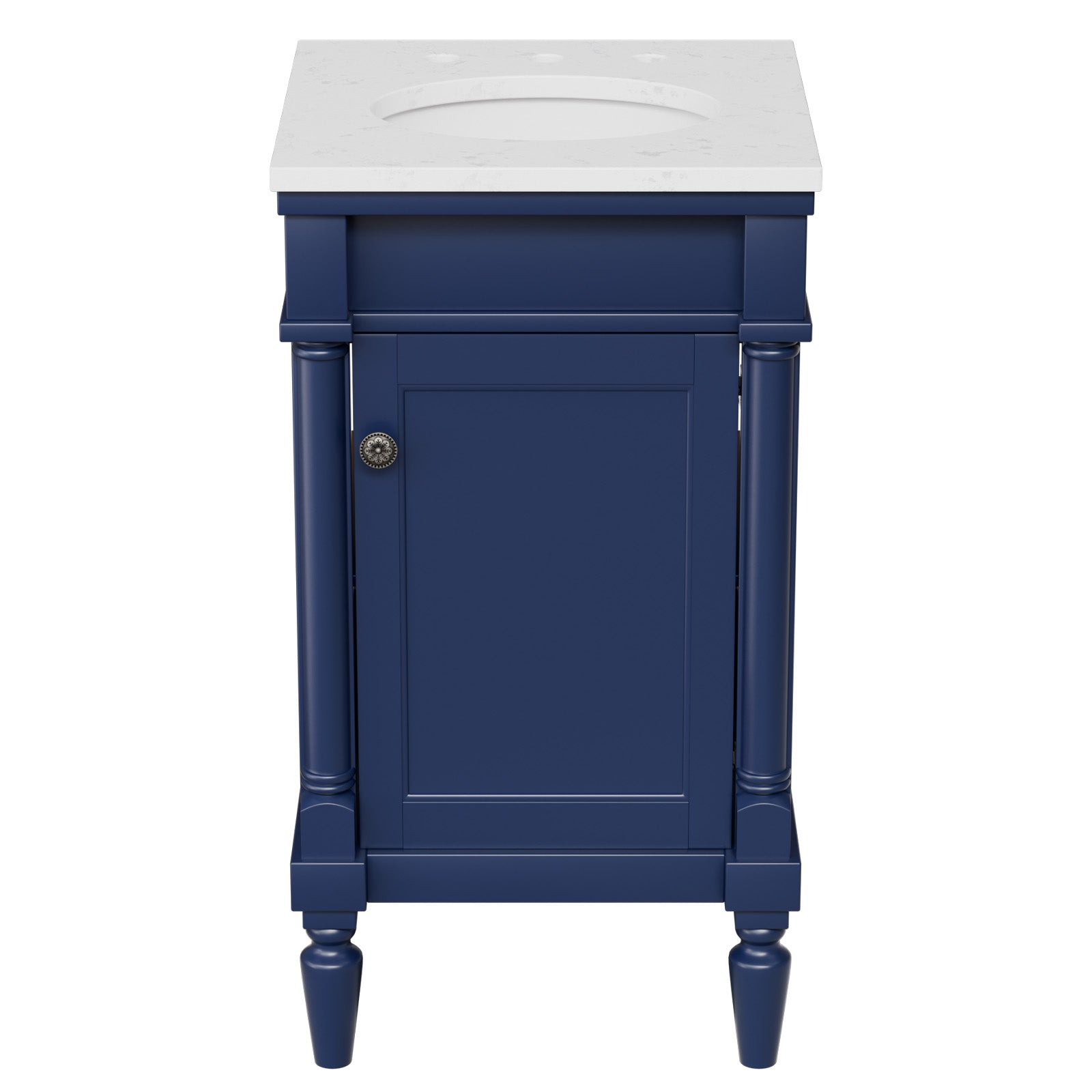 Somerset 19" Freestanding Bathroom Vanity with Engineered Marble Top, Ceramic Sink and Soft-Close Door