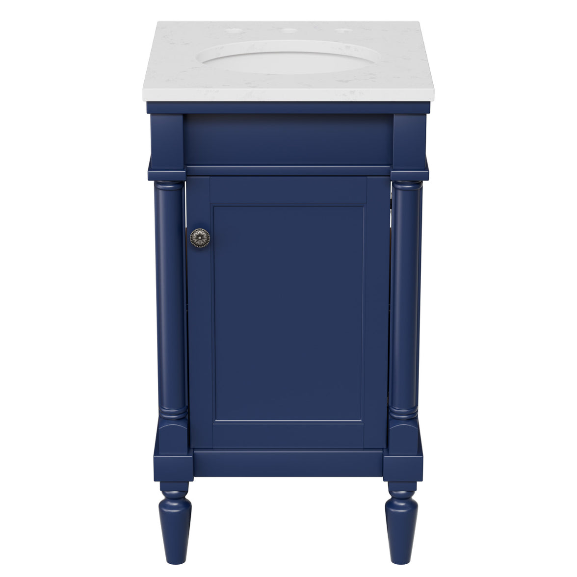 Somerset 19" Freestanding Bathroom Vanity with Engineered Marble Top, Ceramic Sink and Soft-Close Door