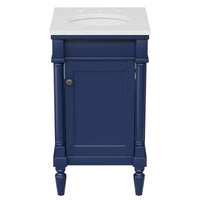 Somerset 19" Freestanding Bathroom Vanity with Engineered Marble Top, Ceramic Sink and Soft-Close Door
