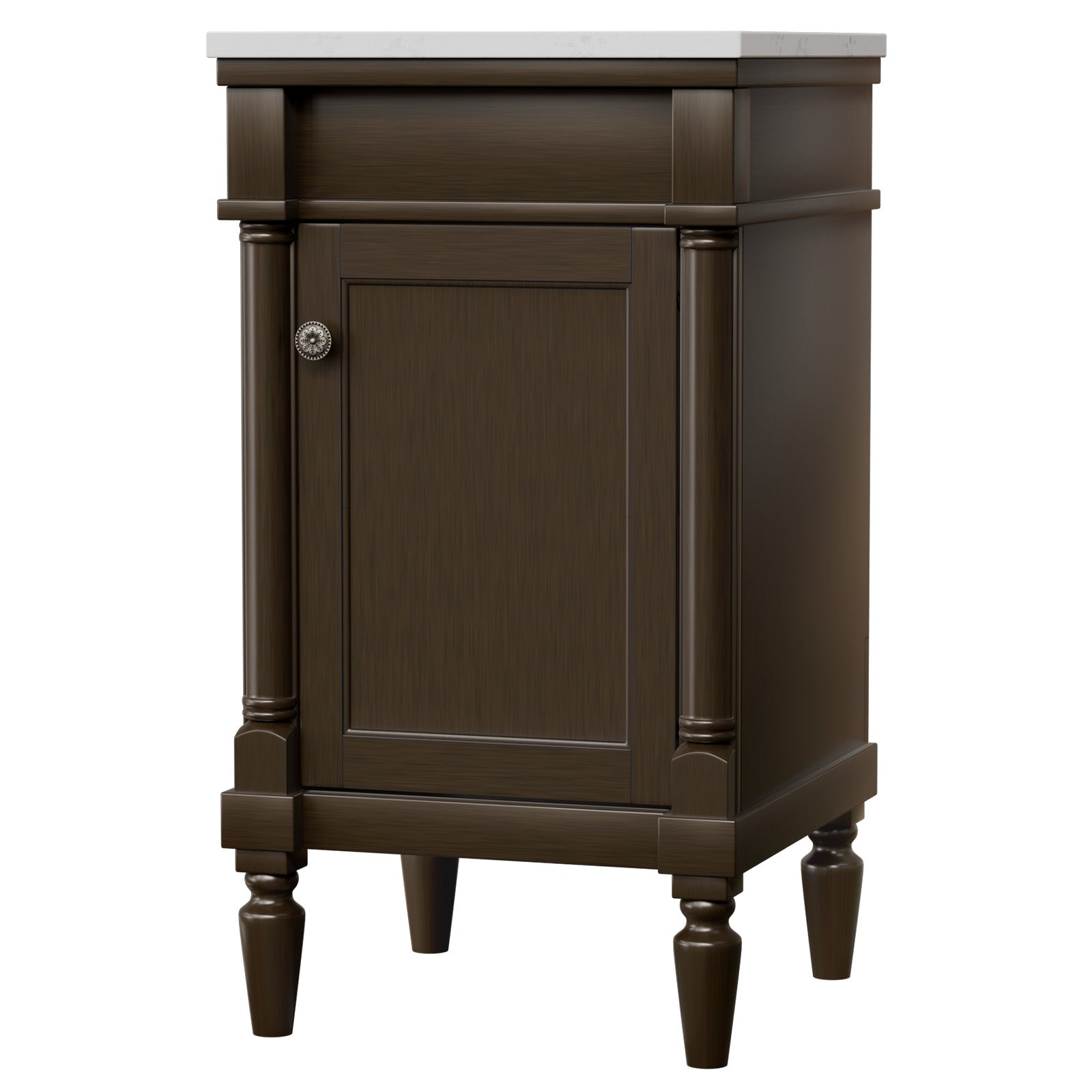 Somerset 19" Freestanding Bathroom Vanity with Engineered Marble Top, Ceramic Sink and Soft-Close Door