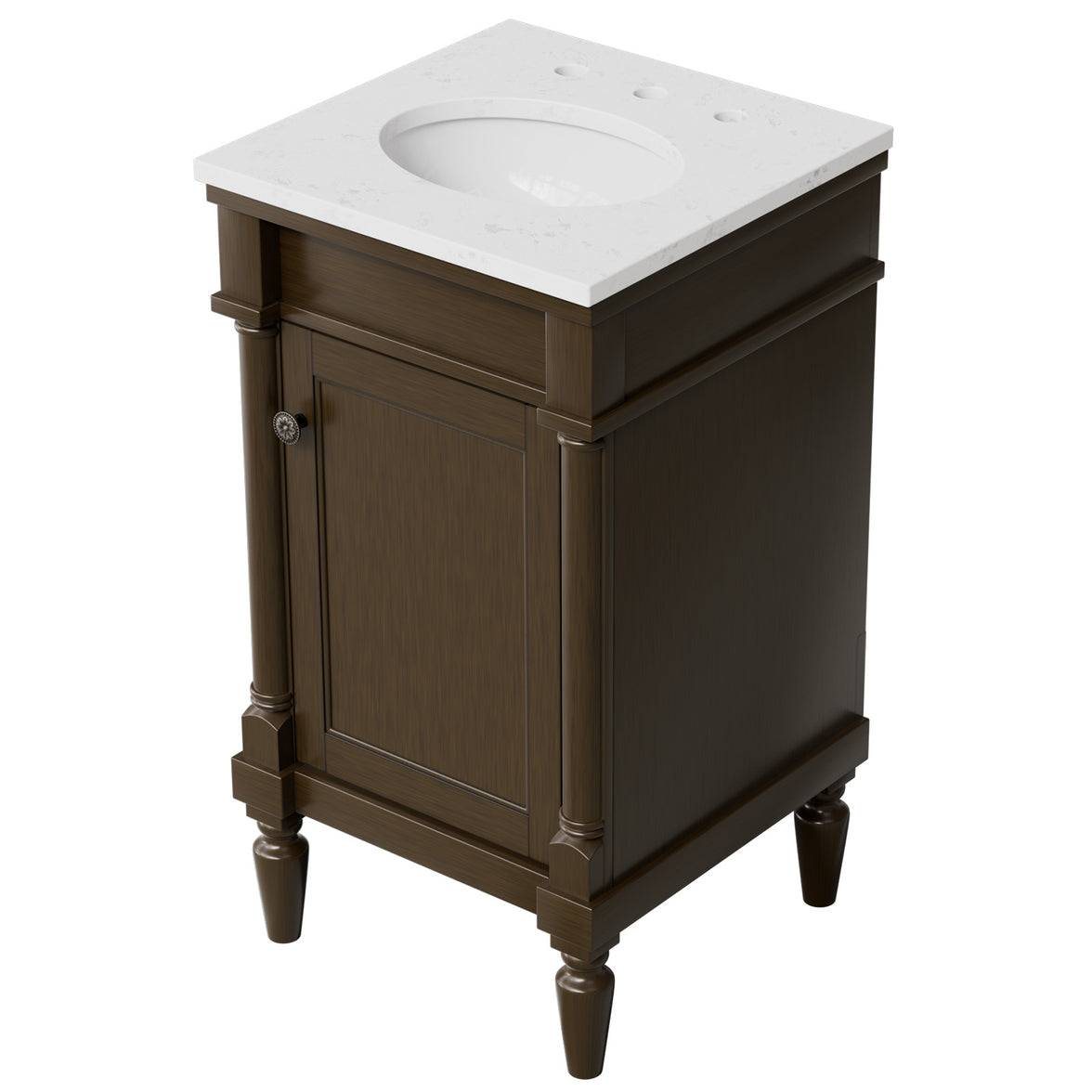 Somerset 19" Freestanding Bathroom Vanity with Engineered Marble Top, Ceramic Sink and Soft-Close Door