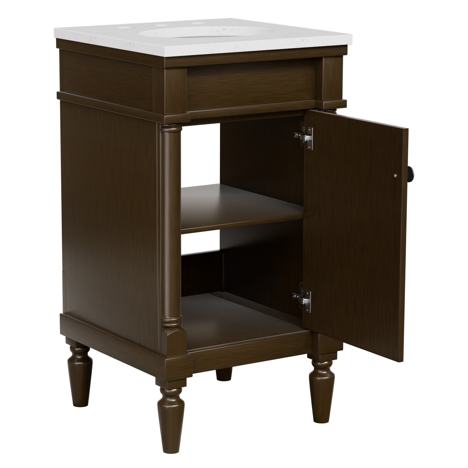 Somerset 19" Freestanding Bathroom Vanity with Engineered Marble Top, Ceramic Sink and Soft-Close Door
