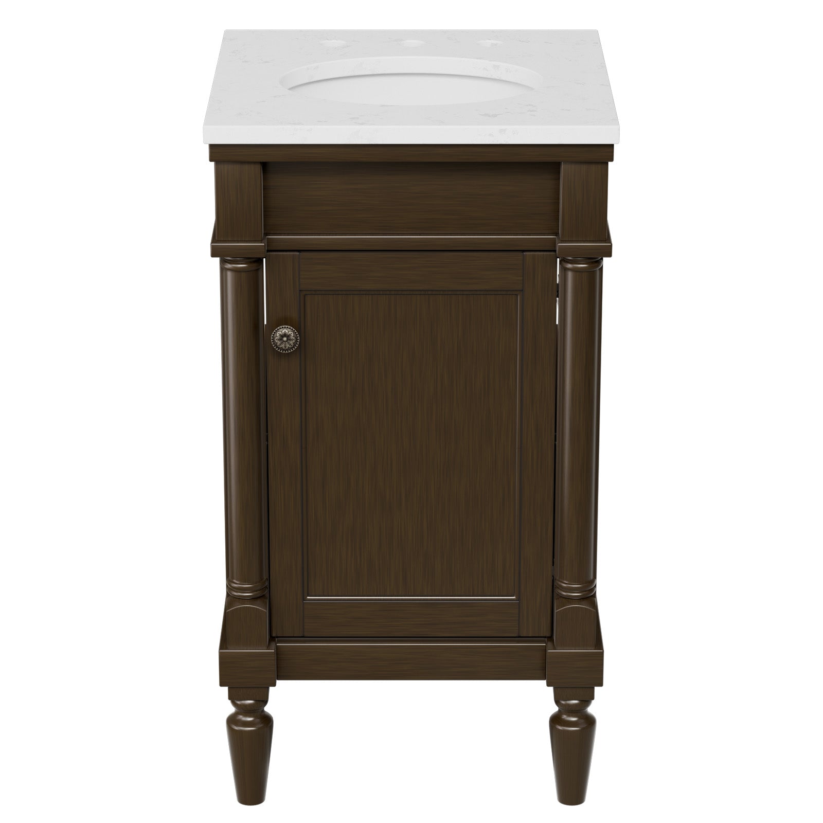 Somerset 19" Freestanding Bathroom Vanity with Engineered Marble Top, Ceramic Sink and Soft-Close Door