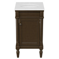 Somerset 19" Freestanding Bathroom Vanity with Engineered Marble Top, Ceramic Sink and Soft-Close Door