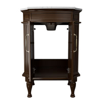Providence 24" Freestanding Bathroom Vanity with White Marble Top, Ceramic Sink, Fully Assembled
