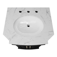 Providence 24" Freestanding Bathroom Vanity with White Marble Top, Ceramic Sink, Fully Assembled