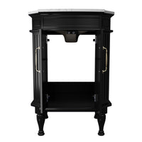 Providence 24" Freestanding Bathroom Vanity with White Marble Top, Ceramic Sink, Fully Assembled