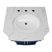 Providence 24" Freestanding Bathroom Vanity with White Marble Top, Ceramic Sink, Fully Assembled