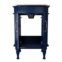 Providence 24" Freestanding Bathroom Vanity with White Marble Top, Ceramic Sink, Fully Assembled