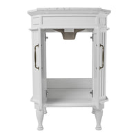 Providence 24" Freestanding Bathroom Vanity with White Marble Top, Ceramic Sink, Fully Assembled