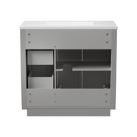 Madison 36" Freestanding Bathroom Vanity with White Ceramic Top, Soft-Close Drawers and Tip-Out Storage