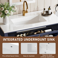Madison 36" Freestanding Bathroom Vanity with White Ceramic Top, Soft-Close Drawers and Tip-Out Storage