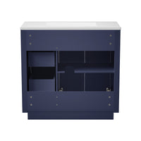 Madison 36" Freestanding Bathroom Vanity with White Ceramic Top, Soft-Close Drawers and Tip-Out Storage