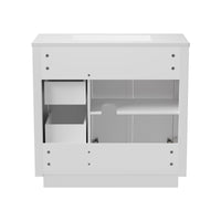 Madison 36" Freestanding Bathroom Vanity with White Ceramic Top, Soft-Close Drawers and Tip-Out Storage