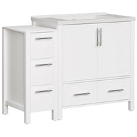 Grand 42" Freestanding Bathroom Vanity with White Marble Top and Soft-Close Storage