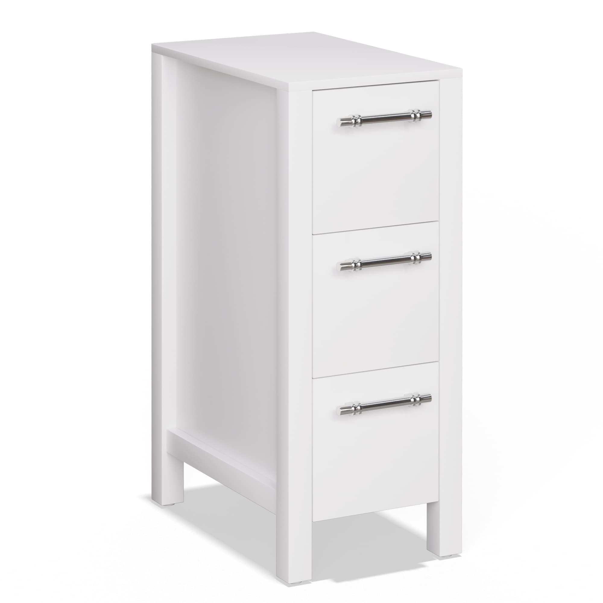 Grand 42" Freestanding Bathroom Vanity with White Marble Top and Soft-Close Storage