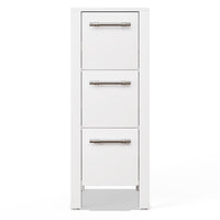 Grand 42" Freestanding Bathroom Vanity with White Marble Top and Soft-Close Storage