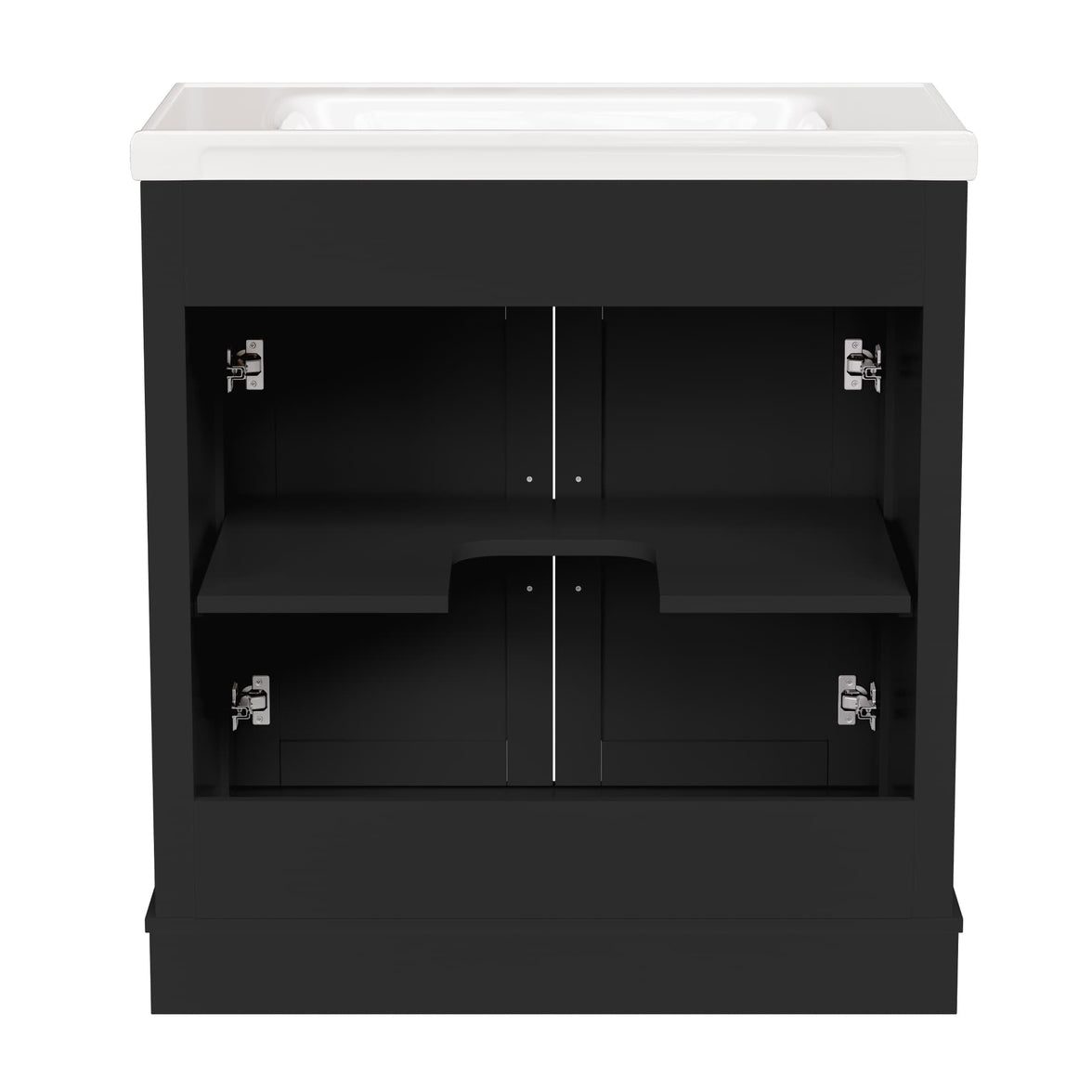 Hudson 30" Freestanding Bathroom Vanity with White Ceramic Sink, Drawer Storage and Backsplash