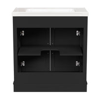 Hudson 30" Freestanding Bathroom Vanity with White Ceramic Sink, Drawer Storage and Backsplash