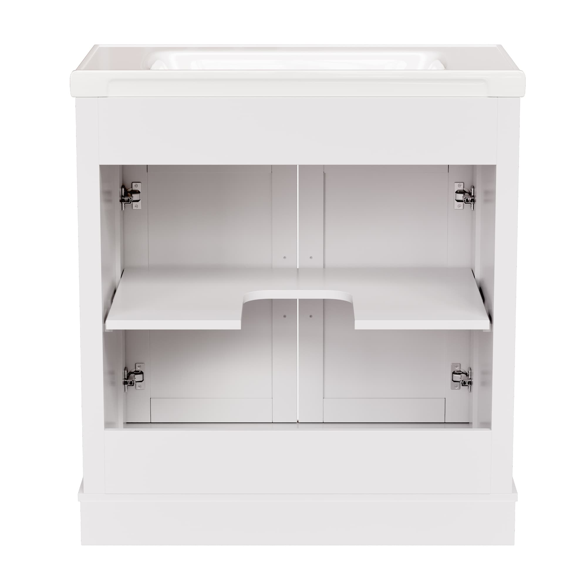 Hudson 30" Freestanding Bathroom Vanity with White Ceramic Sink, Drawer Storage and Backsplash